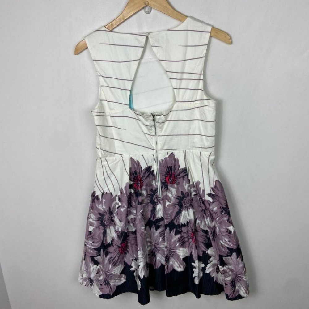 NWT She Sky Flare Dress White Floral Bohemian Sz Large New With Tags Skater Y2K - Picture 16 of 16